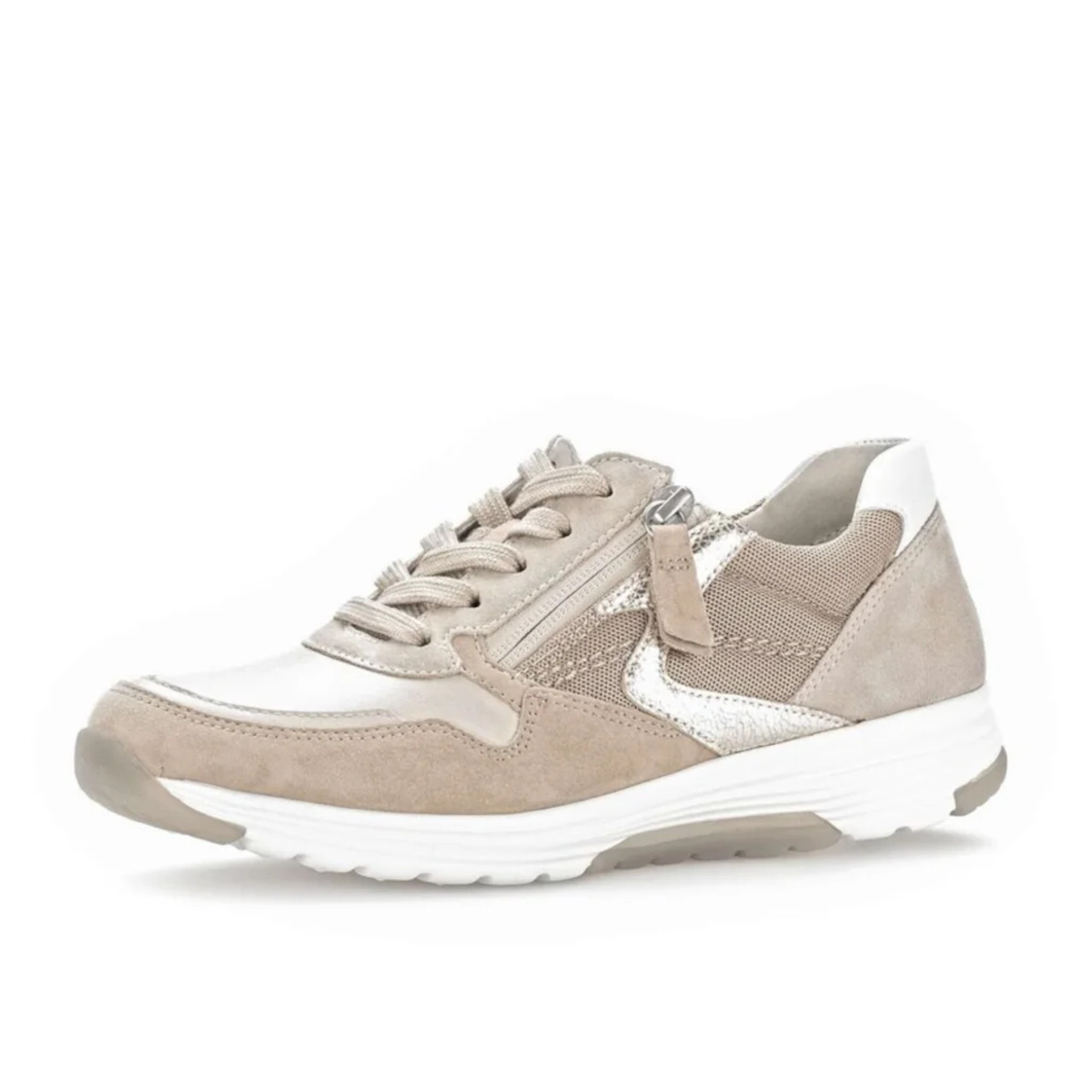 Gabor Rolling Soft 46 978 59 Beige Taupe Metallic Low Wedge Sneaker c newshoes ie 40810.1710872112